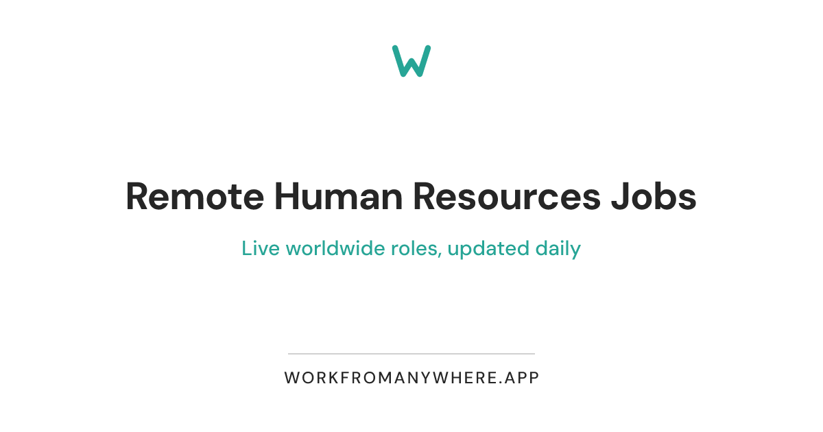 Remote Human Resources Jobs ☀️ Work From Anywhere